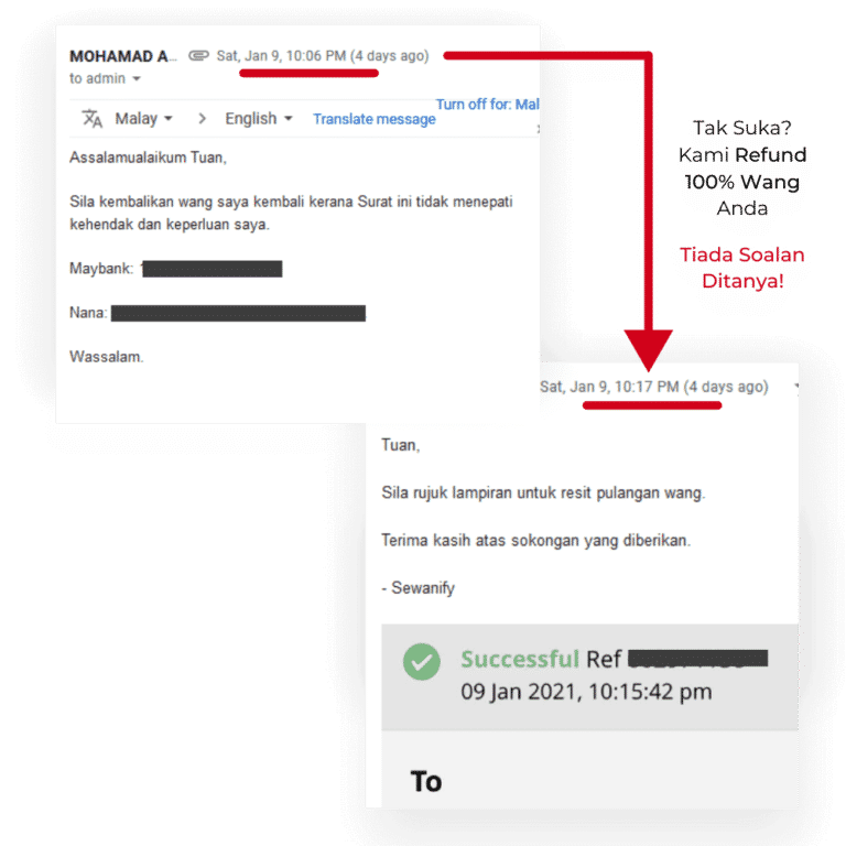 refund kontrak rumah sewa