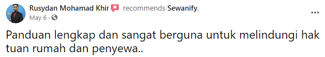 Contoh Surat Perjanjian Sewa Rumah Sewanify - testimoni 4