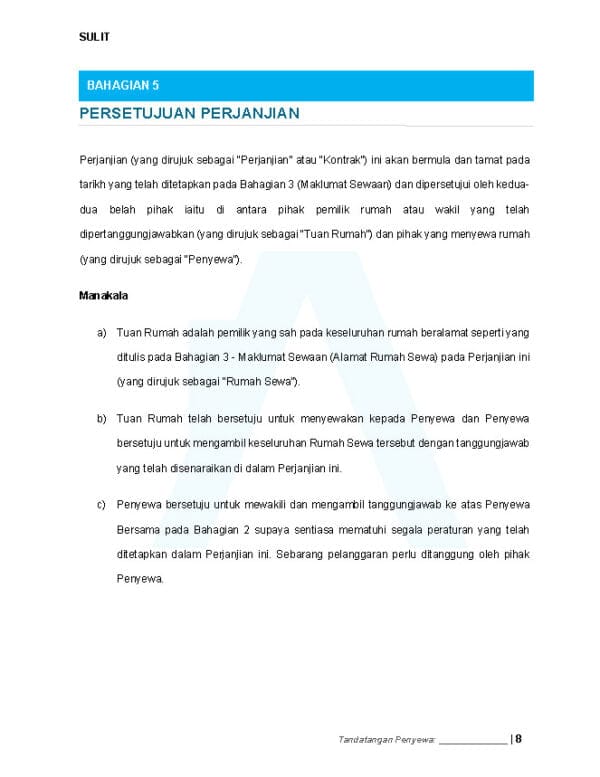 Surat Perjanjian Sewa Rumah 2023 - Image 8